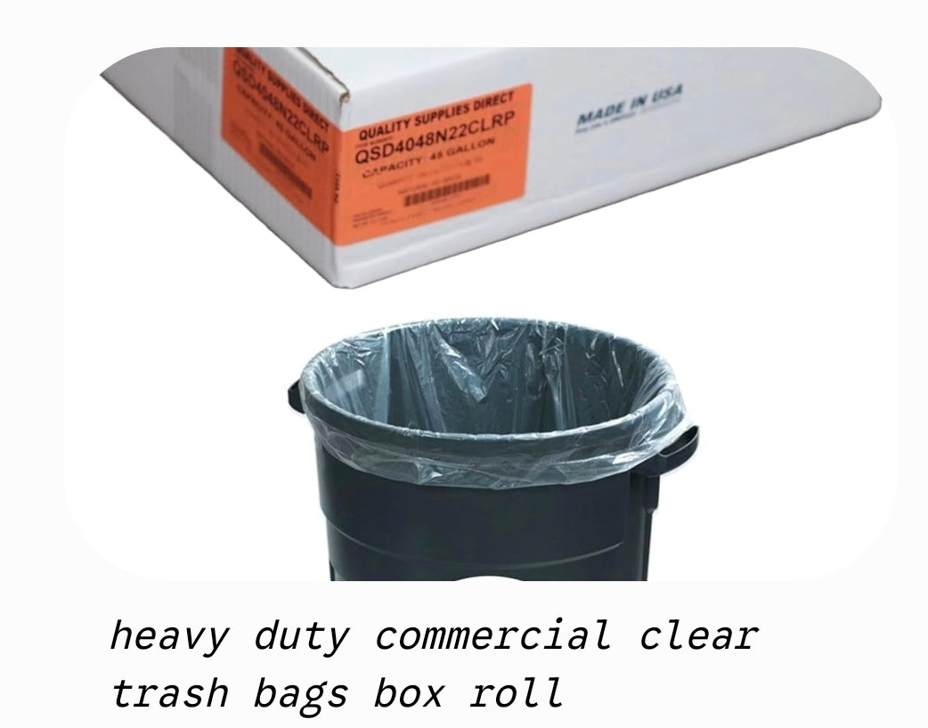 Heavy-Duty High-Density Commercial Can Liners (Natural/Clear)